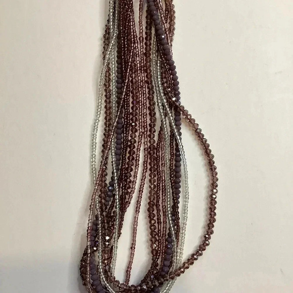 2/$30 VINTAGE Beaded Magnetic Purple/Silver 4 in 1 Necklace - Picture 15 of 16